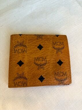 MCM Brown Logo Pattern Bi-Fold Wallet